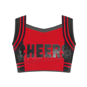 Uniformes de animación juvenil, ropa de baile personalizada, Color rojo y negro, uniforme de actuación de baile de porristas - Product Image 5