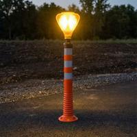 Ensemble de délimiteurs de chantier triangulaires solaires ultra-minces à clignotement, 75 cm de hauteur, jaunes, protection IP65, sécurité routière, en PP