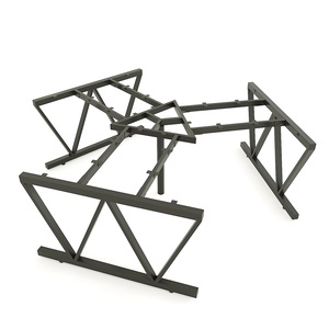 Pied de table en fer SFVC121 - Design industriel, 3 coupelles, 25x50, assemblage en V - Product Image 1