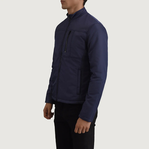 Supplier Fashion Style Custom logo Zipper Pocket <b>Slim</b> <b>Fit</b> <b>Jacket</b> Fleece Cotton Polyester Blend Soft Full Zipper Die For Men - Product Image 2