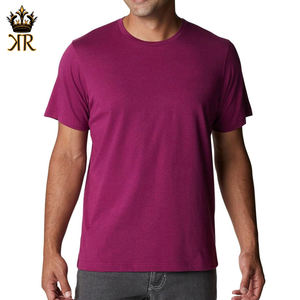 100% camisetas transpirables de algodón de alta calidad para hombre, talla Regular con logotipo personalizado, patrón sólido, tela de punto - Product Image 1
