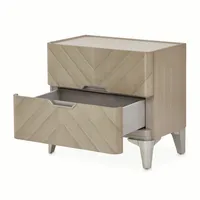 Table de chevet Charles à 2 tiroirs avec étagères de rangement, finition moderne