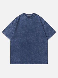 เสื้อยืดผู้ชายคุณภาพสูง ผ้าคอตตอน 100% ทรงโอเวอร์ไซส์ ล้างสีแบบแอซิด  รับผลิตแบบ OEM ODM  ออกแบบเองได้  ไม่มีลาย  สำหรับขาย - Product Image 4