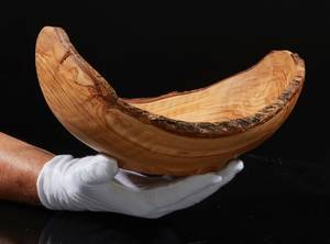 Bols en bois faits à la main (grande taille) porte-nourriture et légumes salade de luxe pâtes servant antique - Product Image 3