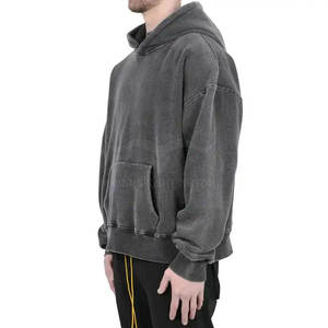 Sudaderas con capucha personalizadas para hombre Sudadera con capucha lavado ácido sólido Casual Hip Hop Streetwear Sudadera con capucha lavado ácido - Product Image 2