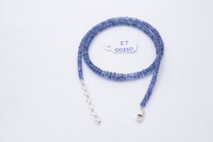 Collier en perles de kyanite bleue fait main par un designer avec fermoir en argent sterling 925, pierre précieuse naturelle, bijoux à porter au quotidien - Product Image 6