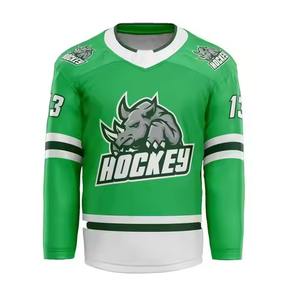 Camiseta de hockey sobre hielo de equipo personalizado al por mayor camisetas de hockey sobre hielo de manga larga con cuello en V con tamaños personalizados equipo personalizado - Product Image 3