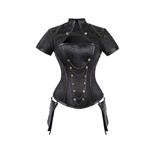 promotionNew Design Breathable Real Leather Top Over Steel Corset <b>Women's</b> Plus Size Corset Top by Power Hint - Product Image 1