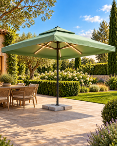 Sombrilla Comercial para Exteriores Gold Umbrella MTS 600*600/8 Magnum, Telescópica, Cuadrada, con Poste de Aluminio, Tela Acrílica y Base de Mármol - Product Image 3