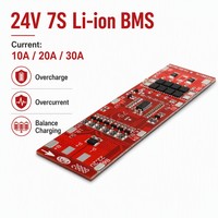 Placa de Protección de Batería de Litio 18650 de 24V 7S BMS Serie 7, 10A 20A 30A para Patinetes Eléctricos, Protección Contra Sobrecarga
