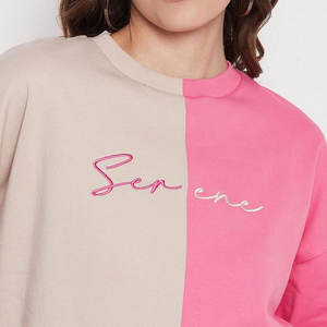 Sweat-shirt pour femme en molleton épais d'hiver surdimensionné - Impression personnalisée 100% coton à manches longues Street Wear - Product Image 4