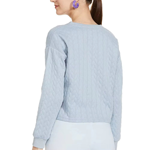 Tela personalizada sudaderas de las mujeres Venta caliente al por mayor sudadera de secado rápido de las mujeres del hombro de la gota personalizada transpirable - Product Image 2