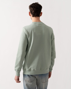 Sudadera OEM de alta calidad de color verde claro para hombre, jersey de cuello redondo de algodón suave para uso informal y diario, cómodo para todas las estaciones - Product Image 4