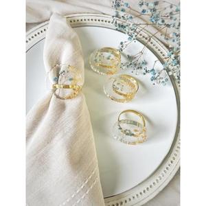 Best-Selling Durable Resin Napkin Rings with Embedded Beads Pearls Timeless <b>Table</b> Decor for All Dining <b>Occasions</b> - Product Image 4