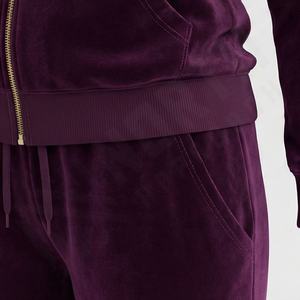 Survêtement pour femmes en velours avec logo personnalisé, respirant, design professionnel, prix bas, nouvelle arrivée, survêtement pour femmes en deux pièces - Product Image 5