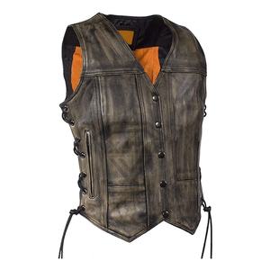 Chaleco de Cuero Transpirable para Hombre, Venta al por Mayor a Precios Económicos, Material de Cuero, Chaleco de Motocicleta de Buena Calidad - Product Image 1