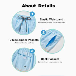 Shorts de bain pour hommes en polyester de haute qualité, séchage rapide, respirant, shorts de plage personnalisés, sublimation, short de planche solide, taille mi-haute - Product Image 3