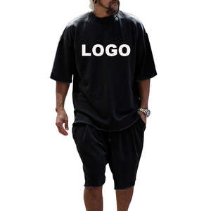 Venta al por mayor pantalones cortos conjunto de los hombres de alta calidad conjuntos de trajes sueltos personalizados conjuntos cortos - Product Image 3