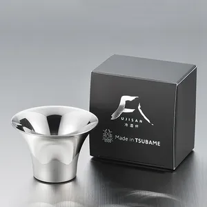 Fuji Rvs Sake Cup 75Ml Licht Kwaliteit Sake Met Een Rvs Spiegel Exterieur