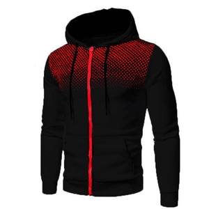 Sweats à capuche en coton à manches longues pour hommes, vente en gros, couleur unie, blanc, personnalisé, Sublimation, imprimé, Zip Up, Gym, Fitness, différentes couleurs - Product Image 3