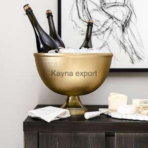 Logo personnalisé artisanat de luxe en aluminium métal laiton fini antique pour seau à champagne maison et fête ensembles de bar accessoire - Product Image 4