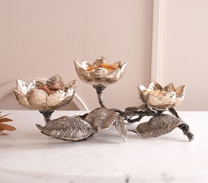 Cuenco de vidrio triple, soporte para aperitivos, diseño decorativo de árbol, soporte para frutas secas y dulces, centro de mesa elegante - Product Image 4