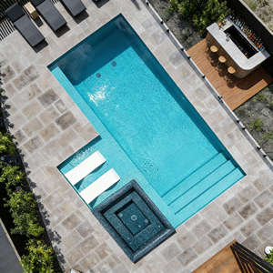 Piscine SPA hors sol modulaire de luxe en fibre de verre avec design rectangulaire en mosaïque pour villa familiale - Product Image 4