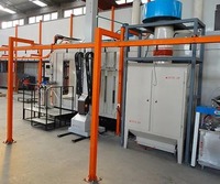 Cabine de peinture en poudre automatique de qualité supérieure, contrôlée par PLC, avec roulements intégrés et système de récupération cyclonique pour l'électronique en aluminium