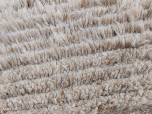 Alfombra con textura de lana gris Natural anudada a mano, corte geométrico de bucle alto, decoración moderna minimalista escandinava hecha a mano para el hogar - Product Image 4