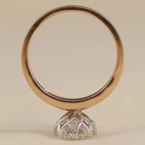 แหวนหมั้นเพชรทรงกลมตัด8ง่ามใส่โซลิแทร์สีเงินสเตอร์ลิง/10-18KT ทอง/ทองคำขาว VS1ใสสำหรับห้องปฏิบัติการ - Product Image 3