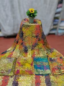 Tissu en Chiffon de Haute Qualité, Dernière Tendance, Motif Floral avec Paillettes Dorées, Style Traditionnel Somalien Fransawi Garbasaar - Product Image 5