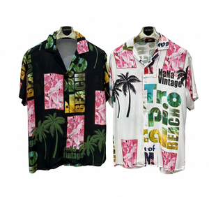Camisa Moderna de Manga Corta para Hombre con Estampado Floral, Corte Holgado, Tela Satén Ligera, Diseño Elegante de Verano, Ropa Casual para Vacaciones - Product Image 1