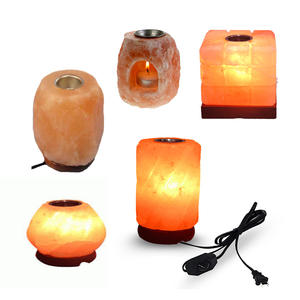 Aromathérapie 100% authentique lampe au sel de l'Himalaya pour huiles essentielles avec gradateur de bol de diffusion en verre à base de bois naturel - Product Image 4