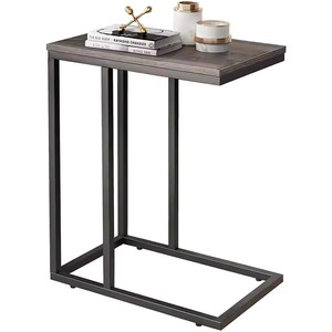 Mesa auxiliar con base metálica superior de mármol - Product Image 4