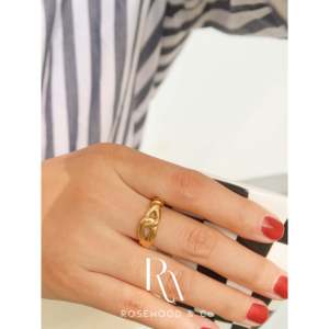 Anello Sigillo Nodo in Vero Oro 14K, Romantico e Delicato con Motivo Geometrico, Placcato in Rodio, Oro Giallo e Bianco con Incastonatura di Perle per Innamorati - Product Image 2