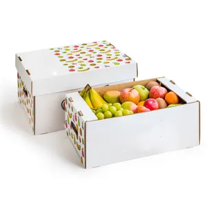 Cajas de embalaje de envío de cartón de fruta fresca con logotipo personalizado Cajas de cartón corrugado de impresión offset