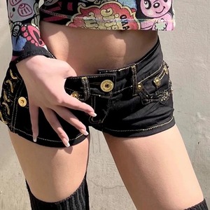 Estilo americano chica picante cintura baja sexy Denim patchwork shorts mujeres verano jeans shorts Y2K encanto bolsillo cargo WRAP - Product Image 5