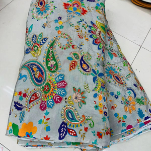 Ropa más vendida Ocasión especial Posición Impresión Trabajo Material de tela Trabajo de crepé natural puro - Product Image 2