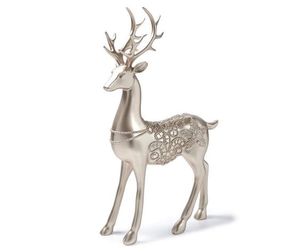 Reno de ciervo de aluminio fundido de pie chapado en oro para decoración de jardín de Casa de Navidad modelo de Reno elegante en Moq bajo - Product Image 2