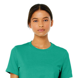 100% Airlume เสื้อยืดแขนสั้นสำหรับผู้หญิง,แหวนปั่นผ้าฝ้าย32 Single 4.2 Oz Teal แบบผ่อนคลาย - Product Image 4