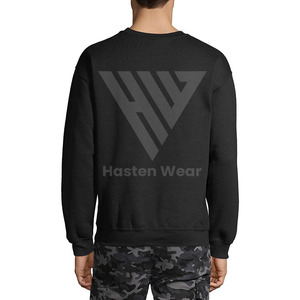Wholesale Private Custom Logo Men's High Quality Hoodie Sweatshirt 100% Cotton O-<b>Neck</b> Puff Oversized Unisex Slim Fit Blank - Product Image 4