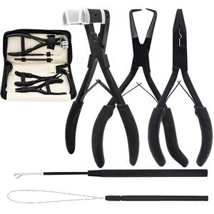 Professionnel Durable et réutilisable Micro anneaux boucle pince d'extension de cheveux crochet trousse à outils en acier inoxydable Crochet enlèvement raccord - Product Image 1