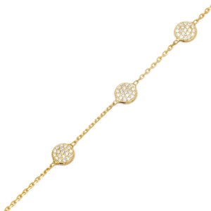 Round Design Shiny Zircon Stone <b>Charm</b> Bracelet Turkish Handmade Wholesale 925 Sterling Silver Jewelry - Product Image 4