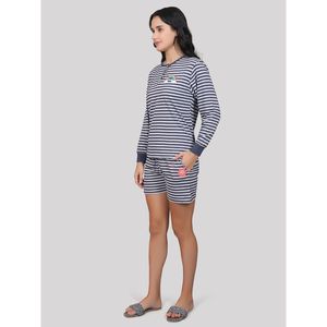 Conjunto de Pantalones Cortos de Jersey 100% Algodón Súper Suave para Mujer Evolve, Camiseta de Cuello Redondo y Manga Larga con Bolsillos, Cómodo - Product Image 3