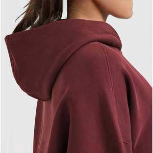 Sudaderas Casuales de Invierno para Mujer al por Mayor, Cálidas, de Manga Larga, de Algodón, Color Borgoña, Sudaderas con Capucha y Sudaderas Deportivas Extra Grandes - Product Image 2