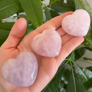 Haute qualité naturel Rose Quartz gonflé coeur coupe pierre précieuse pierre de cristal en vrac pour la décoration intérieure amour Attraction minéraux cadeau coeur - Product Image 6