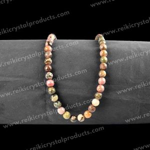 Perles rondes en rhodonite naturelle Chakralume de 8 mm, 45-50 pièces, pierres précieuses pour la fabrication de bijoux en provenance du Rajasthan - Product Image 5