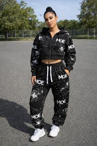 Conjuntos Deportivos de Calle para Mujer, Sudadera Corta con Cremallera y Pantalones Jogger de 2 Piezas, Ropa Deportiva Informal con Logotipo Personalizado, Venta al por Mayor en EE. UU. - Product Image 3