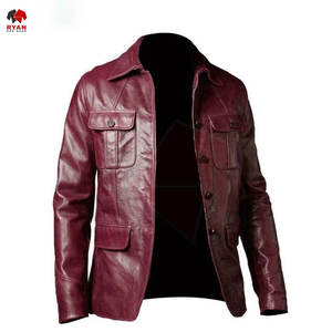 Veste en cuir élégante pour homme, couleur unie, haute qualité, personnalisation de marque, fabrication OEM ODM - Product Image 5