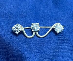 925 Sterling Silver Boho Cubic Zircon <b>Shawl</b> <b>Pin</b> Brooch Handmade with Diamond <b>for</b> Women's Occasions Unique Gift Idea - Product Image 1